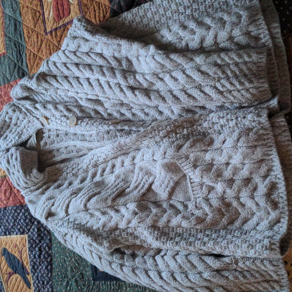 Aran Sweater Market Cardigan SZ Large